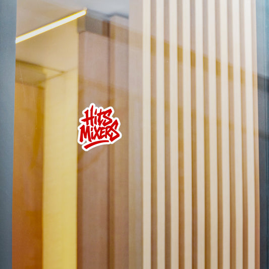 Hits Mixers Red Graffiti Vinyl Sticker — Kiss-Cut Decal for Laptops, Water Bottles & Windows