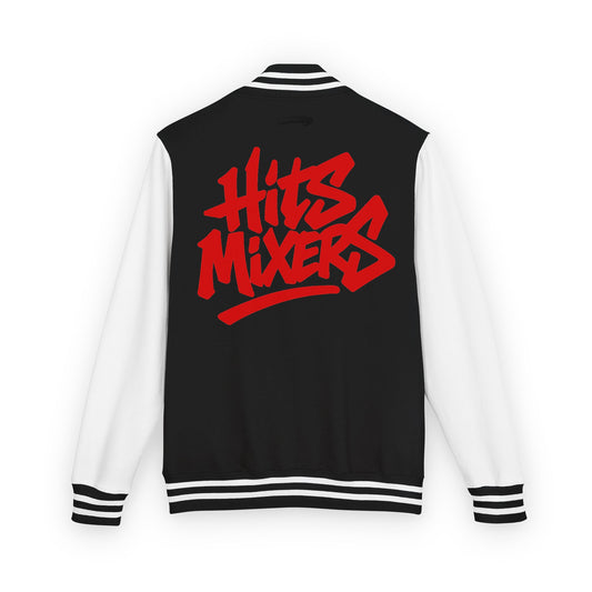 Letterman Jacket — 'Hits Mixers' Red Graffiti Varsity Jacket