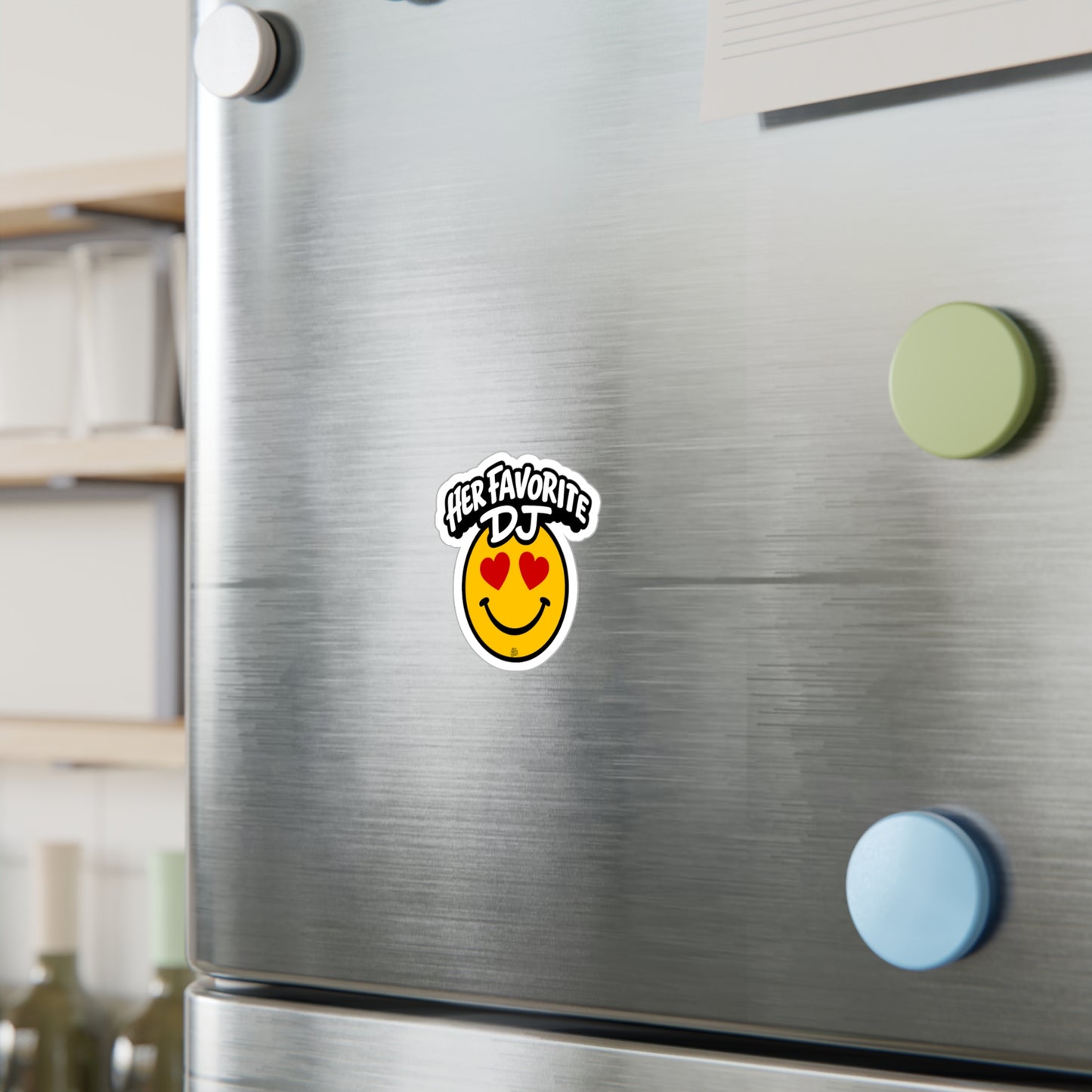 Her Favorite DJ Smile Face Kiss-Cut Vinyl Sticker