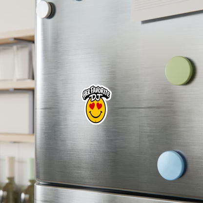 Her Favorite DJ Smile Face Kiss-Cut Vinyl Sticker