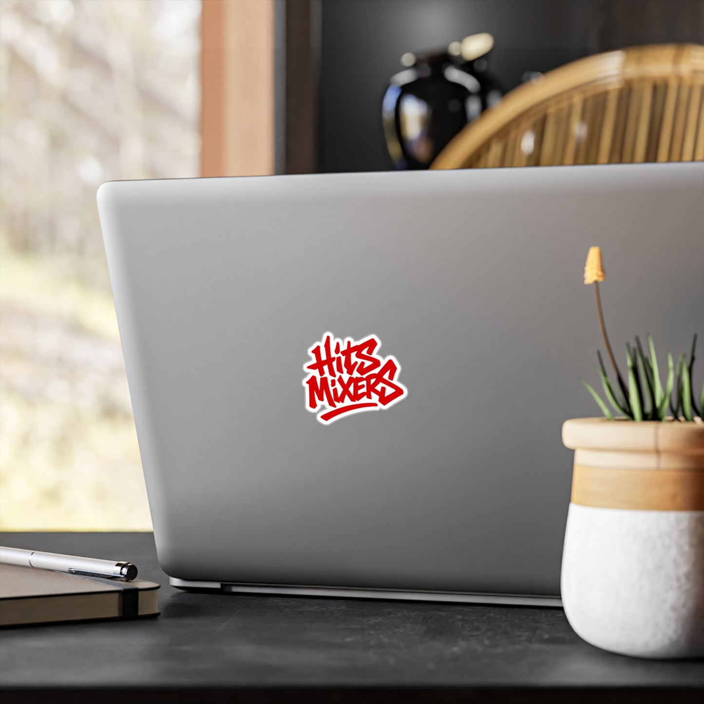 Hits Mixers Red Graffiti Vinyl Sticker — Kiss-Cut Decal for Laptops, Water Bottles & Windows