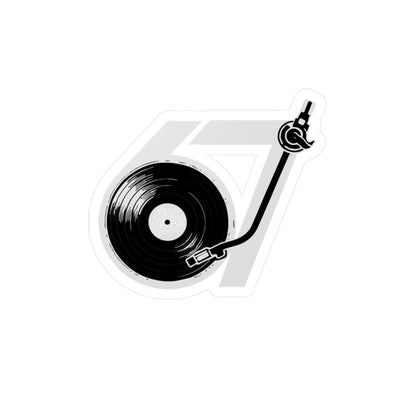 67 Record Player Vinyl Decal – Kiss-Cut DJ Turntable Sticker