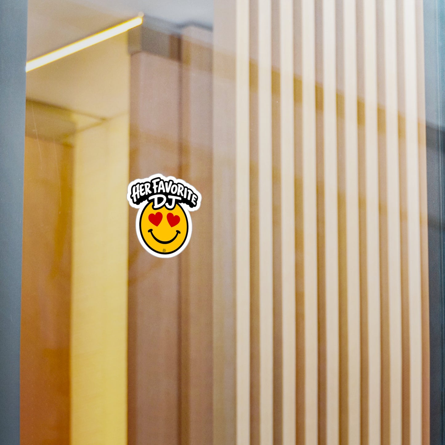 Her Favorite DJ Smile Face Kiss-Cut Vinyl Sticker