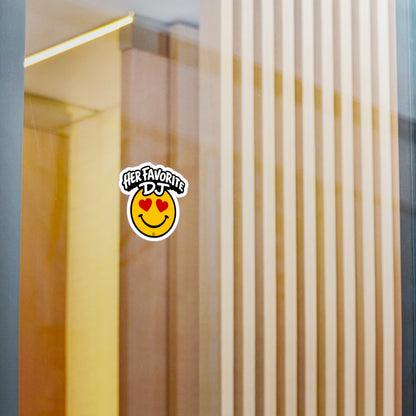 Her Favorite DJ Smile Face Kiss-Cut Vinyl Sticker