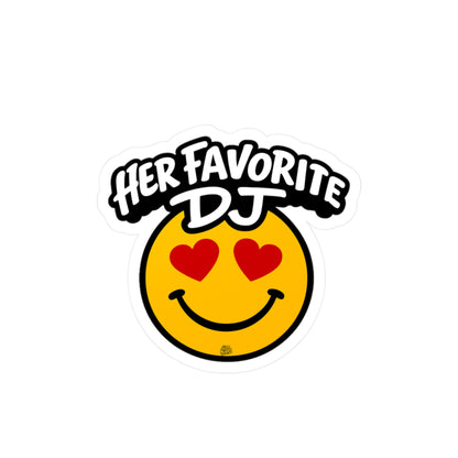 Her Favorite DJ Smile Face Kiss-Cut Vinyl Sticker