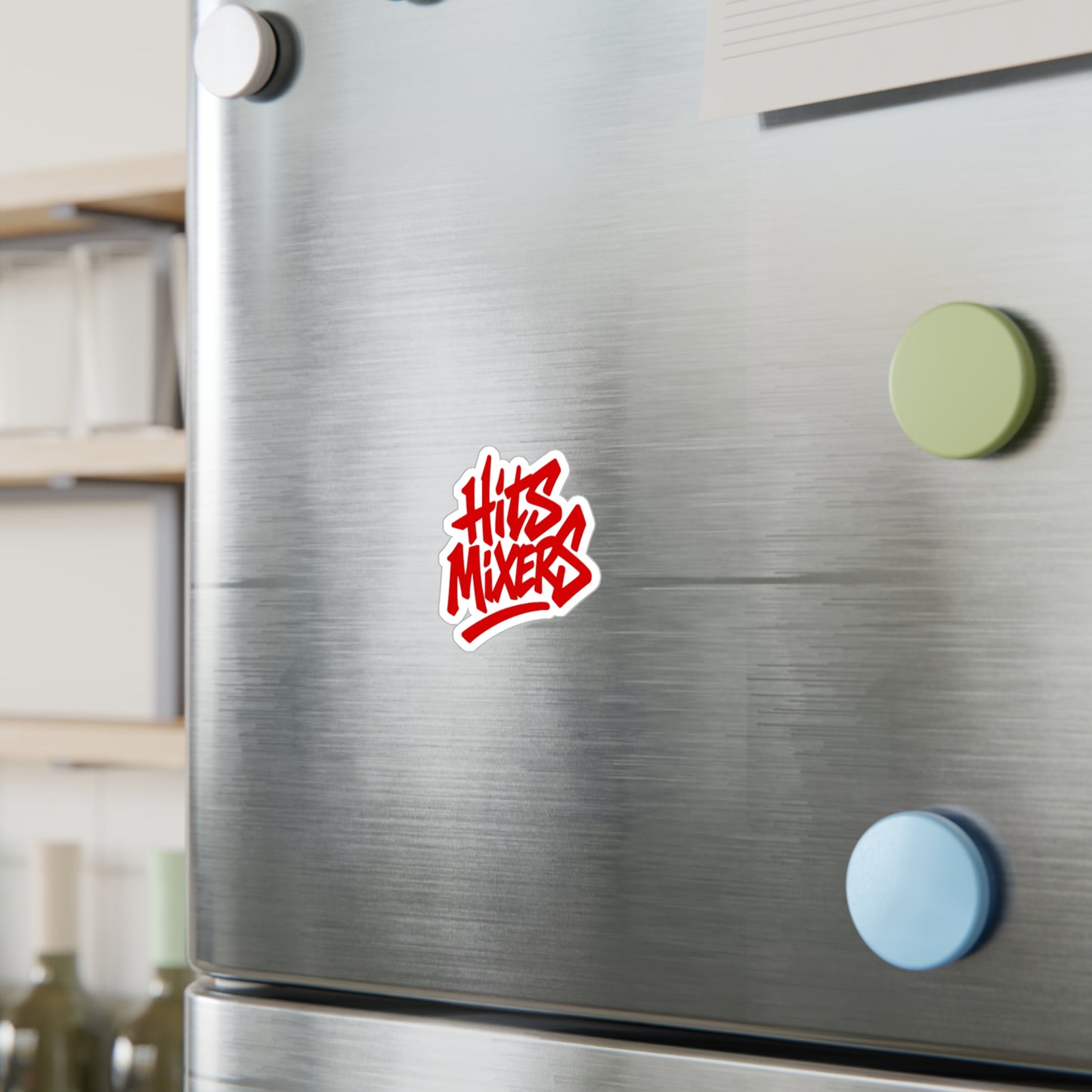 Hits Mixers Red Graffiti Vinyl Sticker — Kiss-Cut Decal for Laptops, Water Bottles & Windows